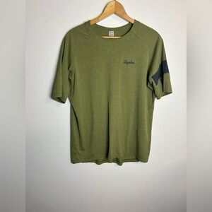 Rapha Mens Cycling trail Technical T-Shirt Size M Olive Green Lightweight Sport